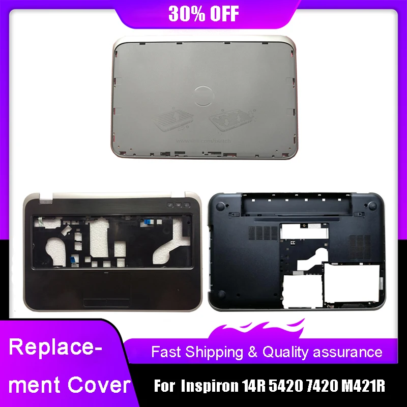 Laptop LCD Back Top Cover For Dell Inspiron 14R 5420 7420 M421R Series Palmrest without Keyboard Bottom Base Case A C D Cover