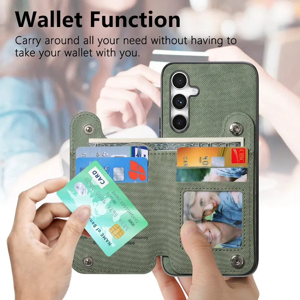 Magnetische Schnalle Karten Slot Leder Telefon Fall Für Vivo X200 Pro Mini/X300 Pro/V40 Lite/V50 mit Zurück Elastische Seil Handgelenk