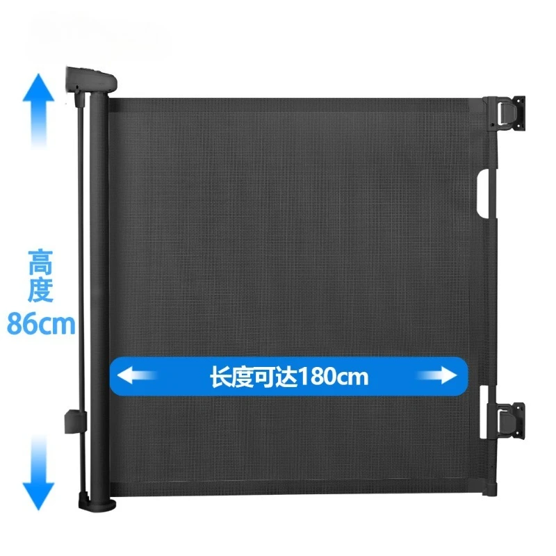 Retractable Pet Safety Gate Wide Space Mesh Barrier Indoor Protection Fence for Stairways Doorways Dogs Separation