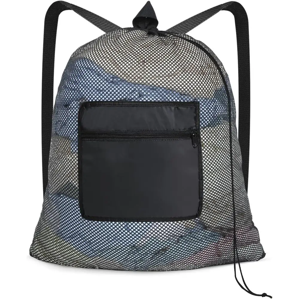 

Laundry Bag Backpack 24x27 Inch Heavy Duty Mesh Laundry Bag Travel Laundry Bags or Dirty with Key & Adjustable Shoulder Straps W