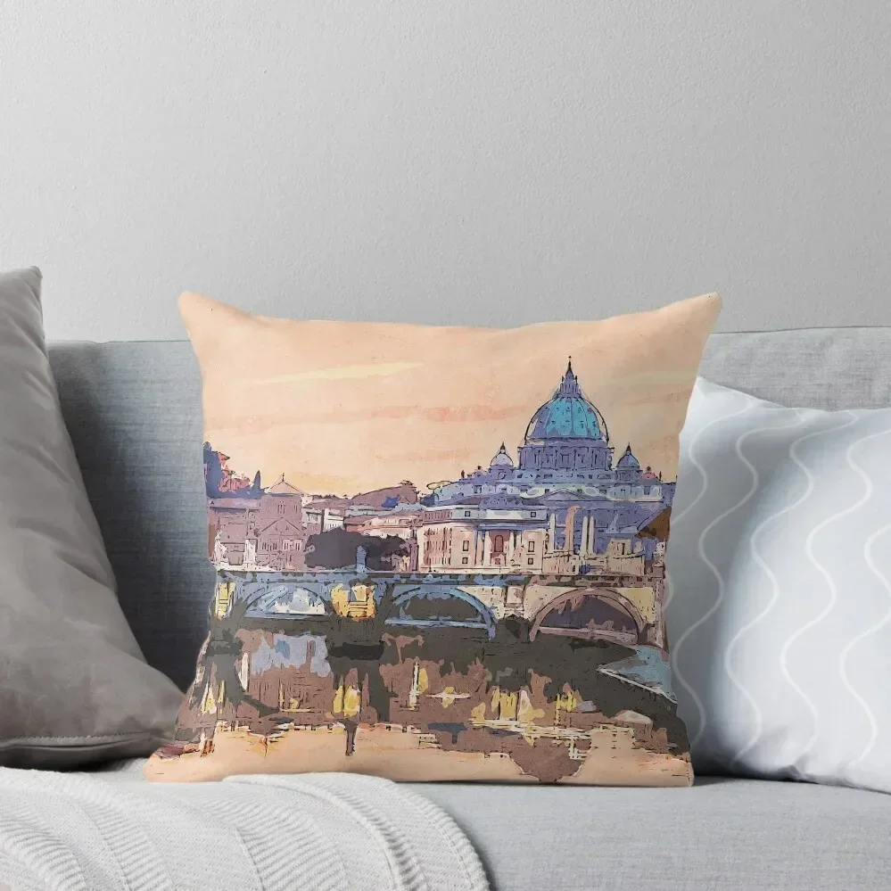 

Rome and the Vatican City Throw Pillow Luxury Room Decorative Cushions Cushions Home Decor Elastic Cover For Sofa pillow