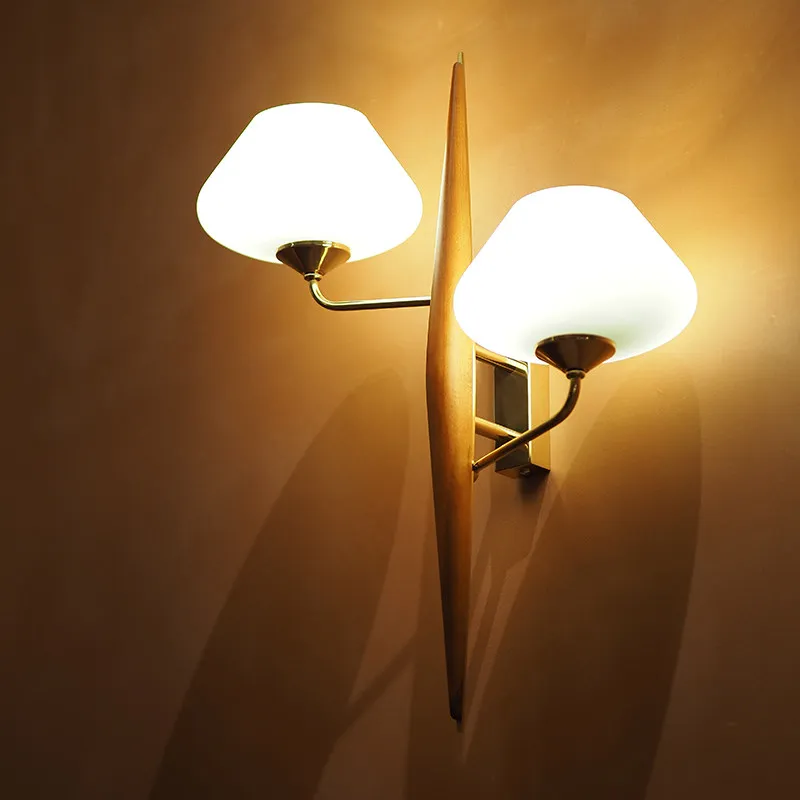 Popular Modern Style Living Room Double Headed Glass Wall Lamp Creative Corridor Foyer Bedroom Living Room Atmosphere Wall Lamp