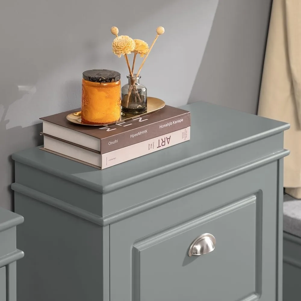 خزانة تخزين أحذية رفيعة مع درجين قابلين للطي للمدخل والممر، باللون الأخضر #6