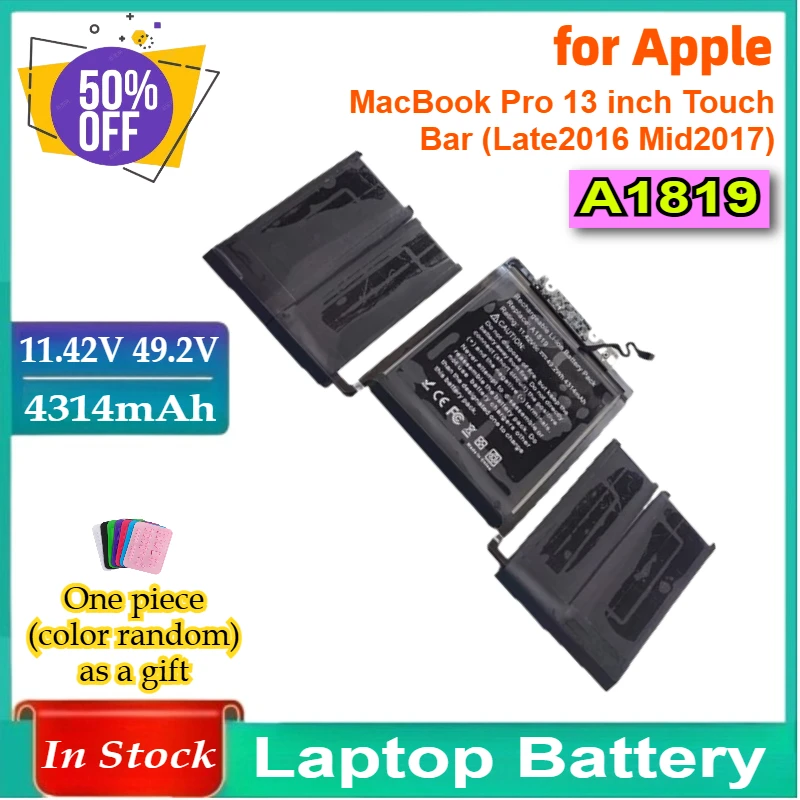 

A1706 A1819 Аккумулятор для ноутбука Apple MacBook Pro 13-дюймовая сенсорная панель (конец 2016 года середины 2017 года), простой в установке A1706 EMC3071 EMC3163