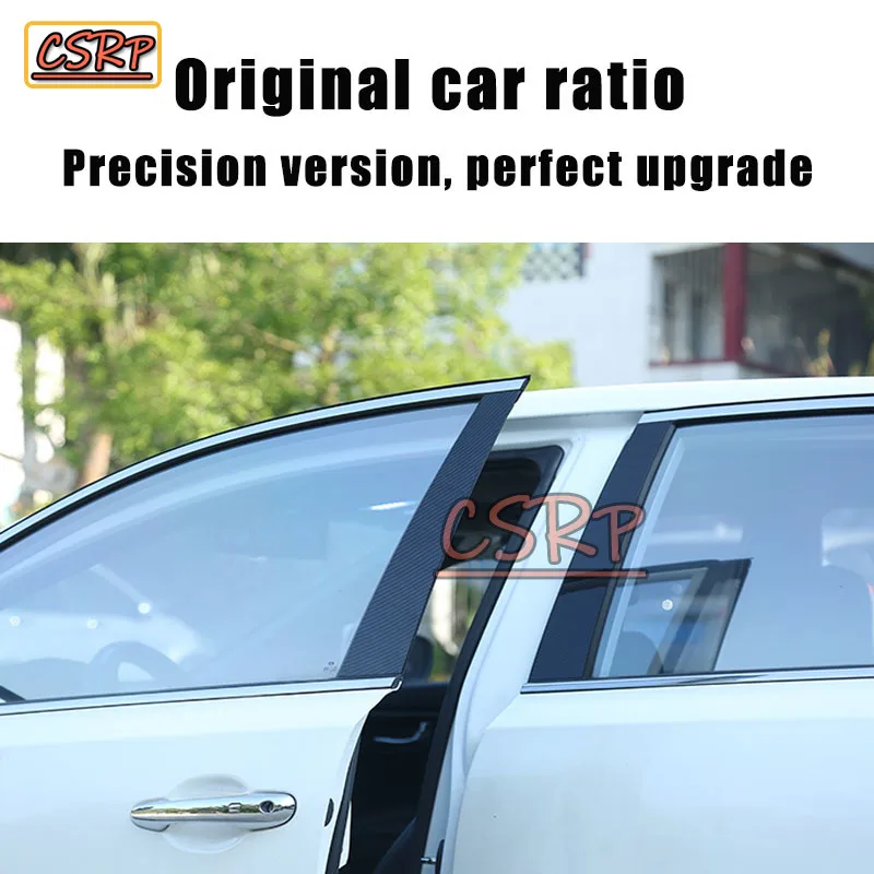 Window Trim Sticker for Audi Q7 4L 2006~2015 2007 Carbon Fiber Car PC Material B C Pillar Post Cover Door Decal Part Accessories