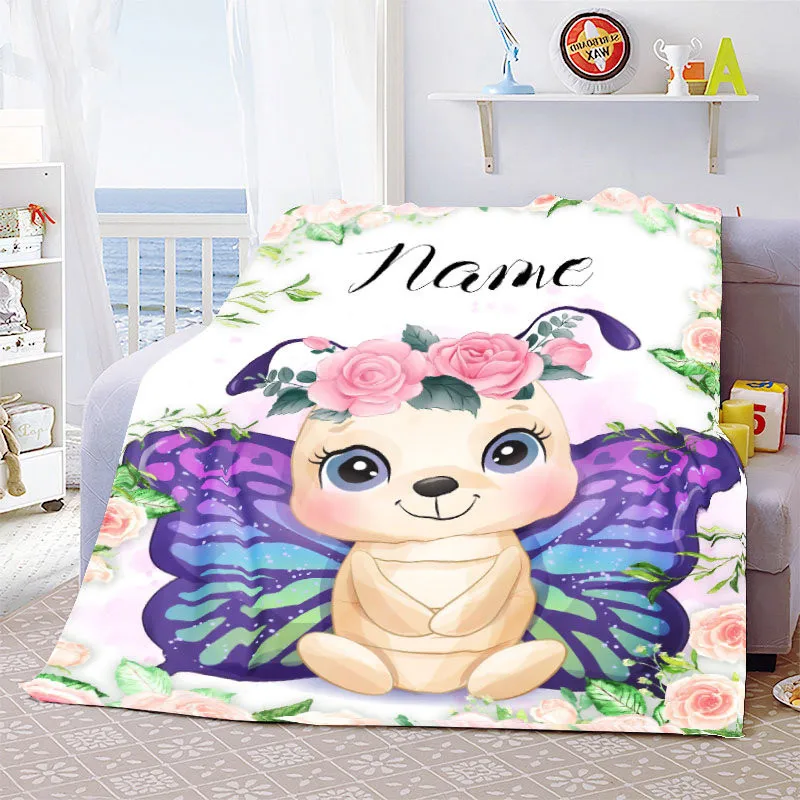 Custom Blanket Custom Name Blanket Baby Girl Boy Blankets Flannel Throw Blanket Personalized Family Friends Kids Blanket Gifts