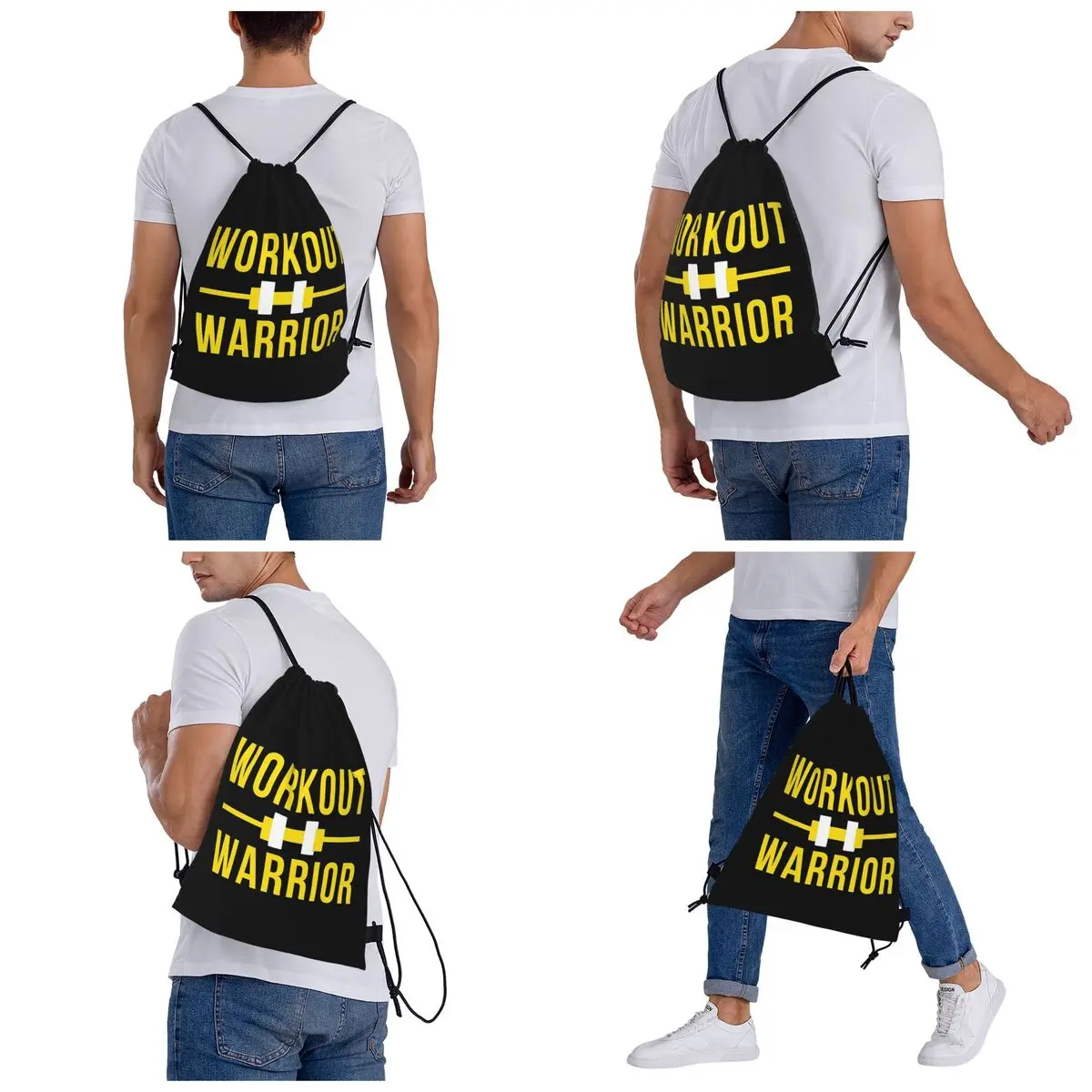 Workout Waarior Backpacks Multi-function Portable Drawstring Bundle Pocket Sundries Bag Book Bags For Man Woman Students