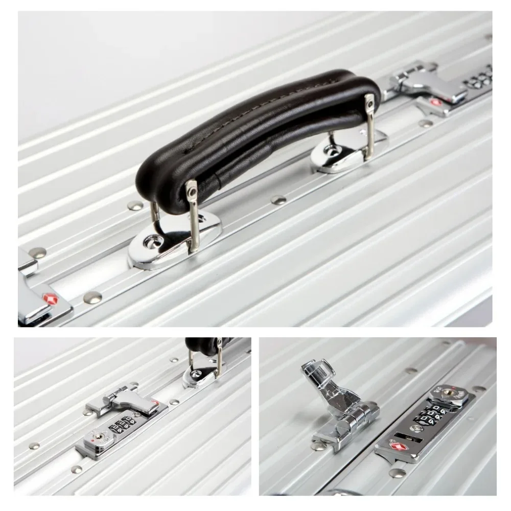 جميع سبائك الألومنيوم والمغنيسيوم حقيبة الرجعية عالية الجودة المتداول الأمتعة 20/24/26/29 ''حقيبة تروللي بعجلات حقيبة حمل على الصعود السفر #4