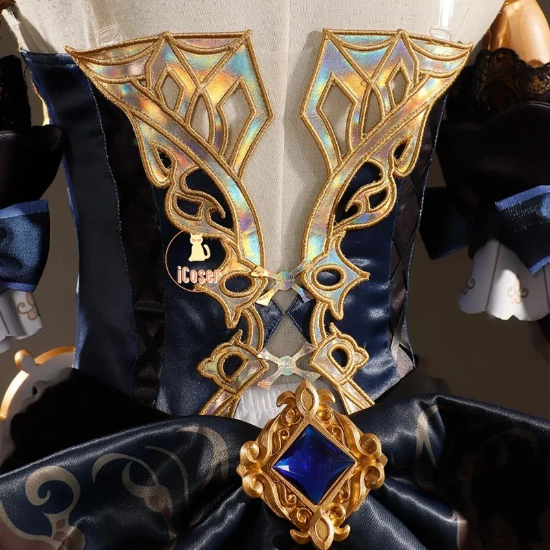 Navia Косплей Костюм Парик Genshin Impact Платье Униформа Fontaine Spina Di Rosula Шляпа Clorinde Хэллоуин Вечеринка для Женщин Costumesa