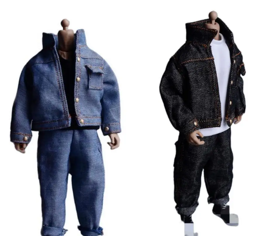 

1/12 Scale Fashion Soldier Clothes 6Inch Cute Doll Model Harlan Denim Suit Pants Jacket Action Figure Body