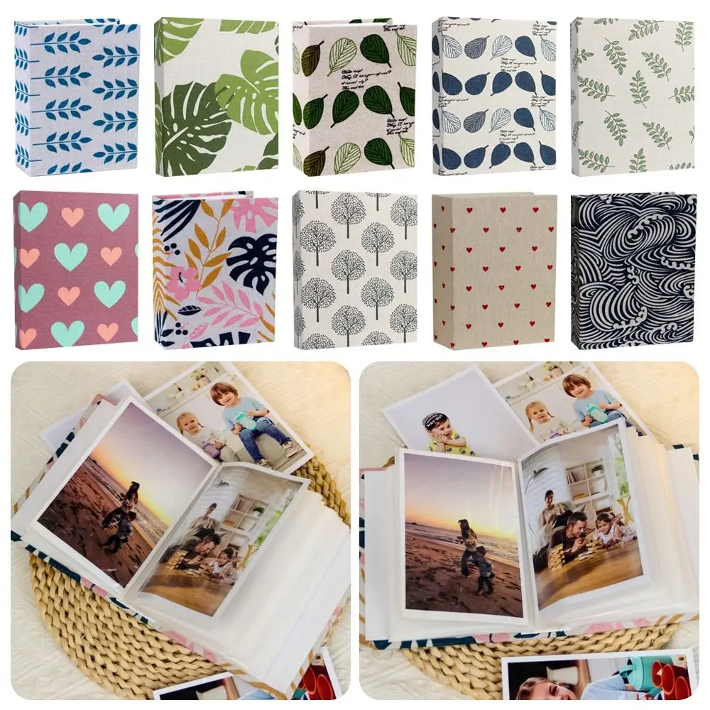 100 Pockets Photo Album 4x6 Photos DIY Writable Slip-in Picture Albums Linen Cover Photo Storage Wedding Family Anniversary