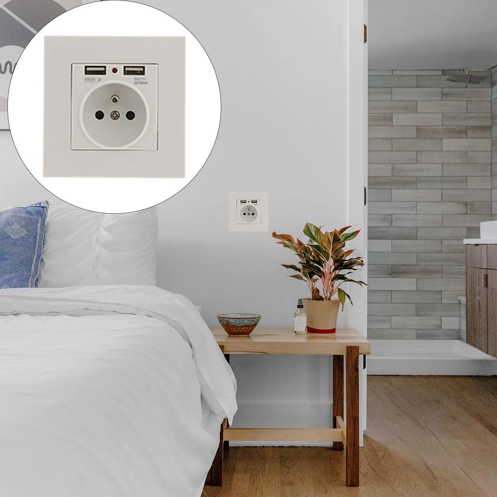 

2.1A 2-Usb Порт Настенная розетка Настенная розетка для крана Огнестойкая розетка