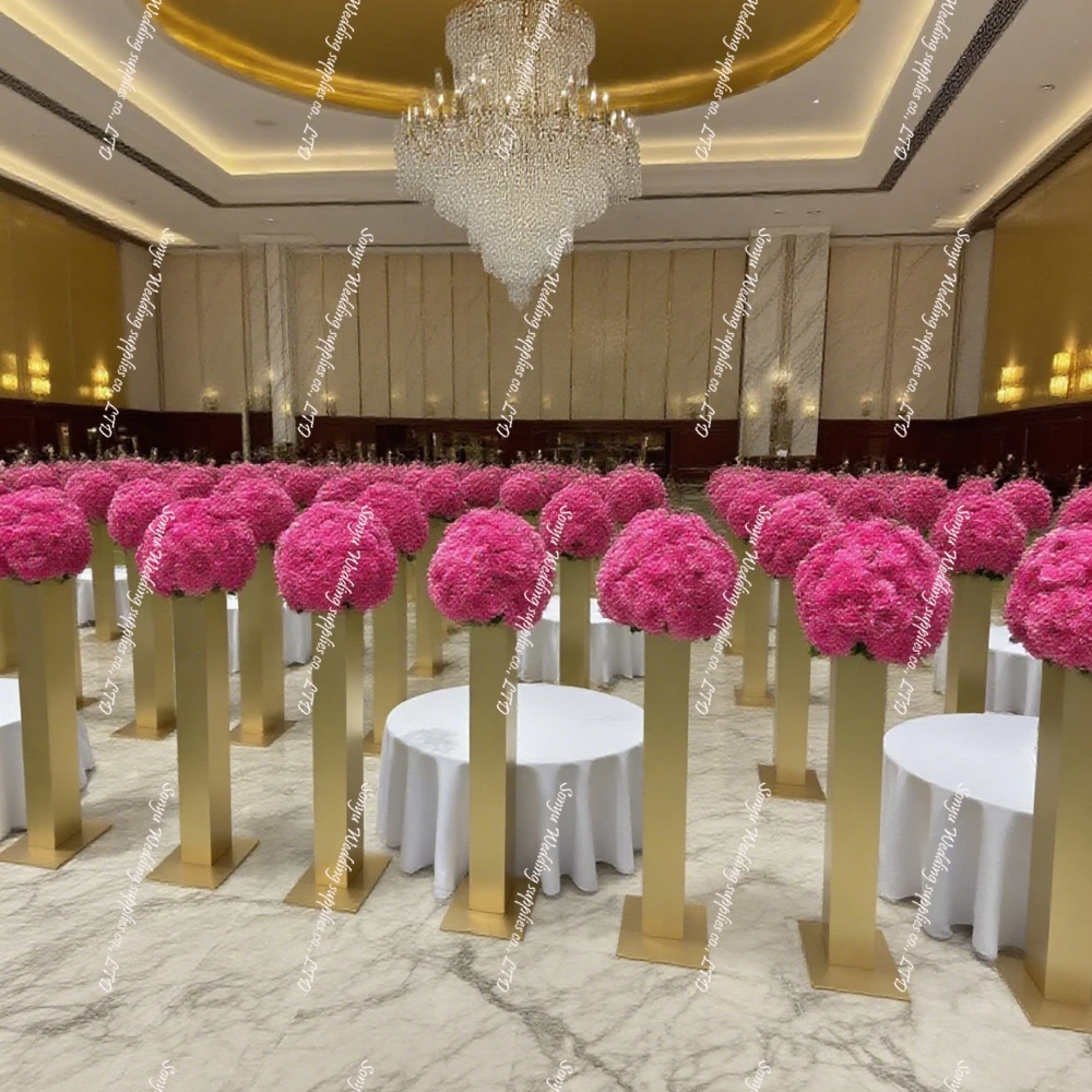 

10pcs)60-120cm)Gold Silver Stainless Steel Mirror Metal Flowers Vase Stand Party Wedding Decoration Table Centerpieces Plinths P