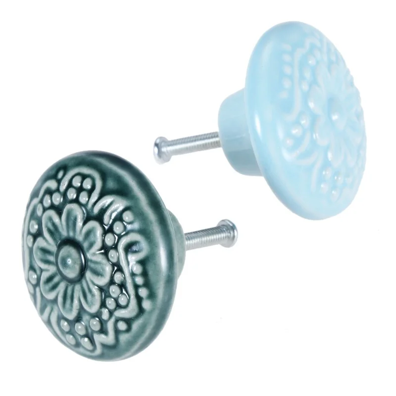 Handles 5 Colors for Drawer Closet Wardrobe Handle 1 Piece 43*25mm Ceramic Door Handle