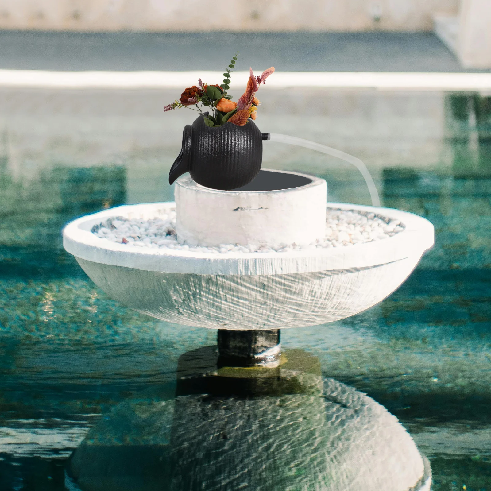 جرة شلال للاستخدام الداخلي والخارجي، جرة نافورة متداولة مع سطح منضدية لزراعة المائية ذات حرفية جمالية