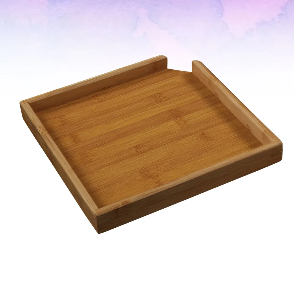 1 pièce de plateau à thé en bambou, plateau de service pour comptoir, commode de cuisine, coiffeuse, table, pour servir des en-cas, des fruits, du vin et des cocktails.
