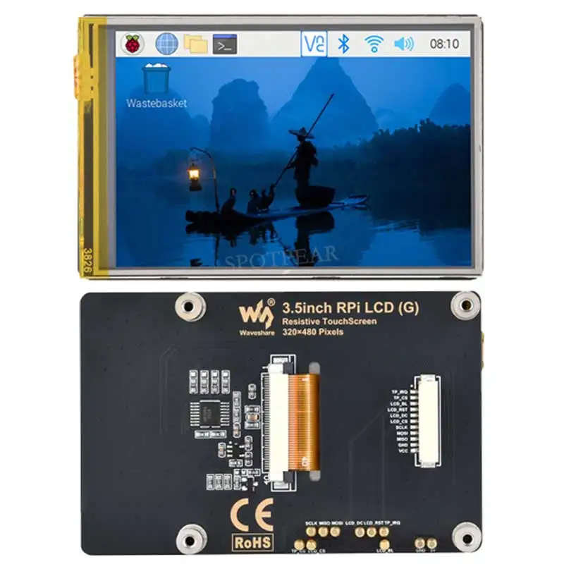 Picture 5: Raspberry Pi 3.5 inch LCD G Display Resistive Touch Screen 60FPS ST7796 320x480 Also For Arduino/Pico2/ESP32/RP2040/RP2350