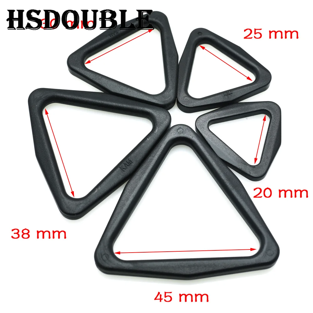 20mm 25mm 30mm 38mm 45mm Webbing Plastic Triangle buckle Slider Adjust Buckle for Backpack Straps Triangle belt buckle