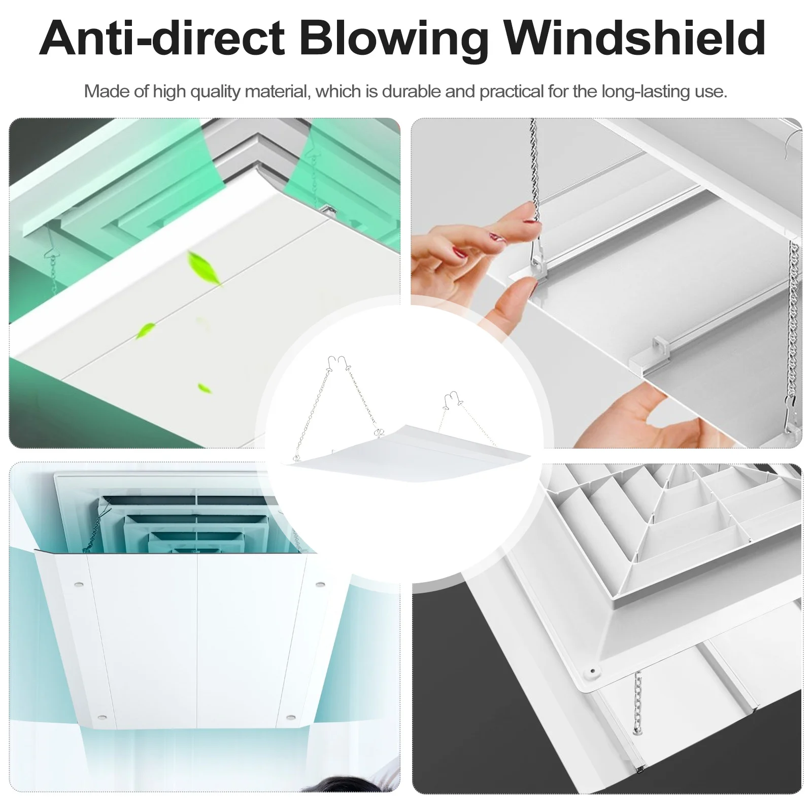 1 قطعة منحرف مكيف الهواء متعدد الزوايا قابل للتعديل مكافحة النفخ المباشر داخلي عاكس الهواء لوحة توجيه الرياح
