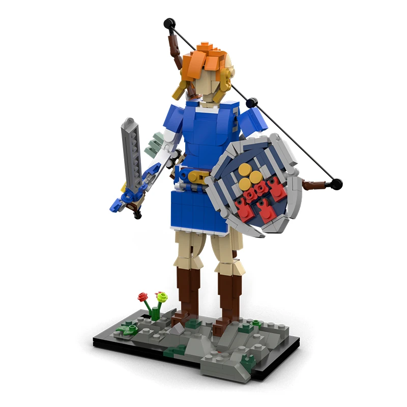 

Шарнирные строительные блоки Hyrule Hero MOC, авантюрист в стиле гирулы с мечом, подвижная фигурка для коллекционеров