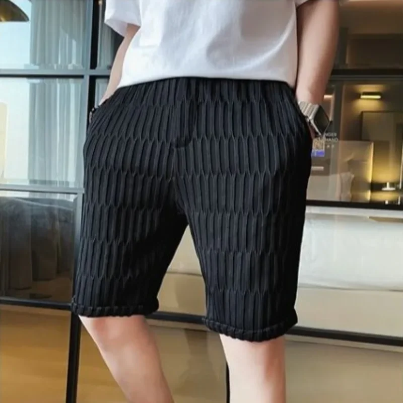 

Men's Shorts Drawstring with Pockets Tight Black Male Short Pants in Bulk Novelty Summer Fashion Ice Vintage Korean Style Xl Xxl