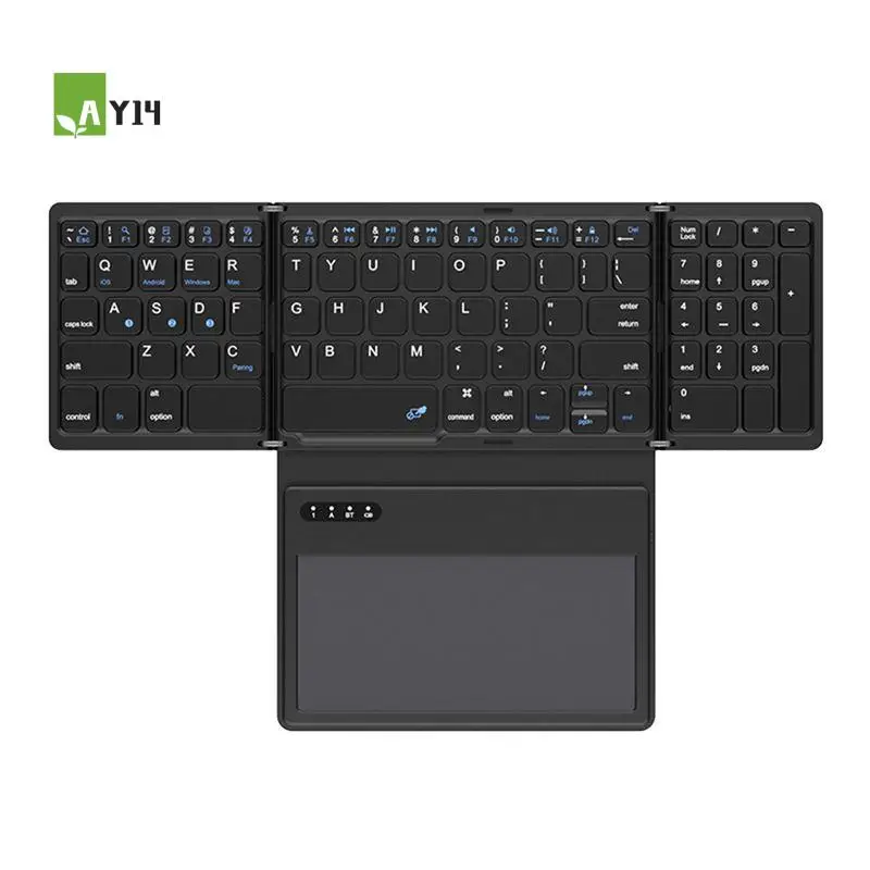 AY14 -Bluetooth Keyboard ABS With Touchpad Ultra Slim Pocket Folding Keyboard For IOS,Android,Windows PC Tablet