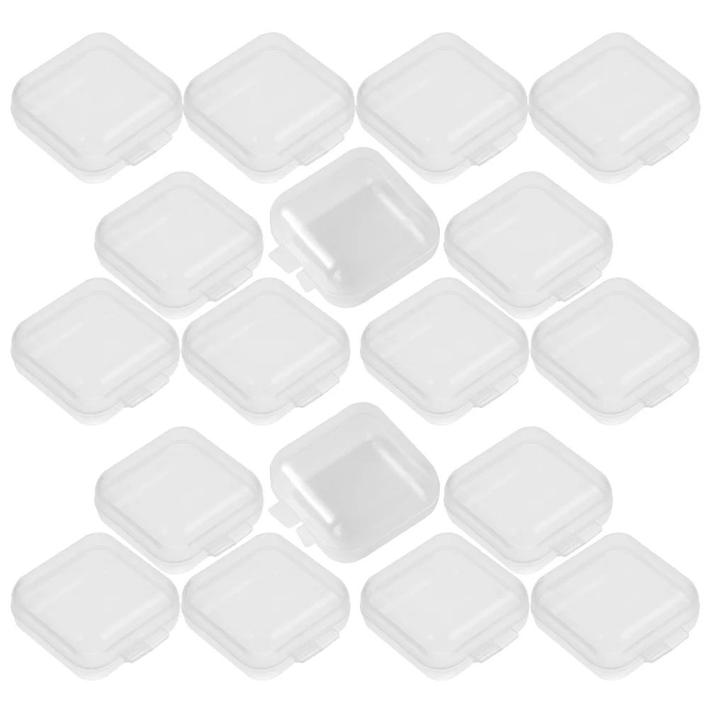 

100 Pcs Mini Plastic Storage Case Container for Jewelries Clear Bin Portable Plugs