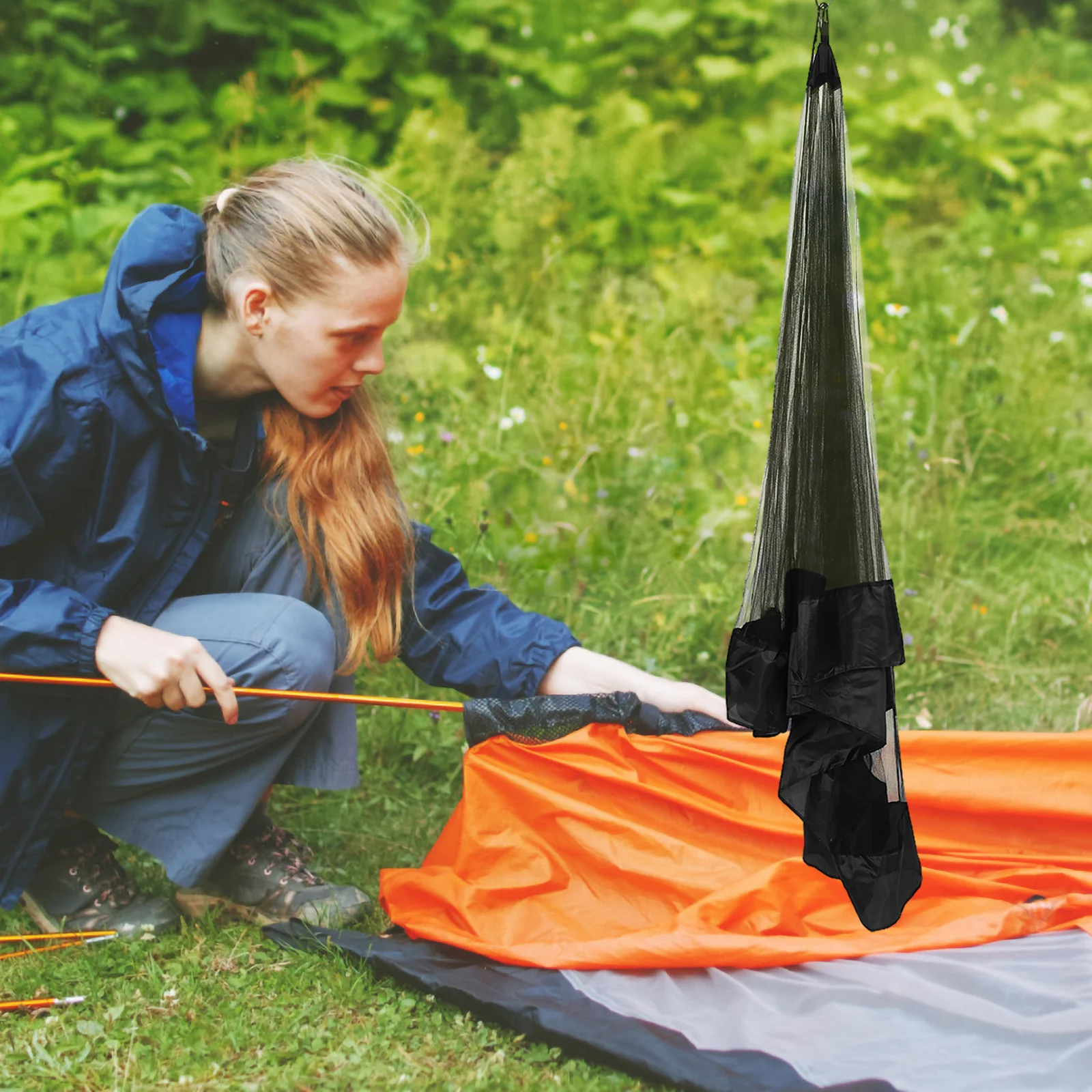 

Outdoor Single Person Mesh Tent Compact Camping Net Shelter for Hiking Travel Lightweight Breathable Screen Tent for Solo