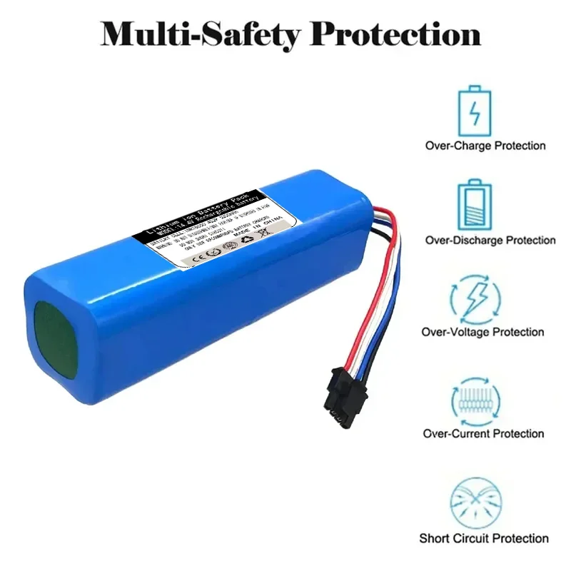 5200mAh 14.4V 4S2P for Dreame F9 D9 L10Pro PLUS S10pro S20 X10 X20 P2008 P2026 P2150 MMBK RLS6  RLS92CE Sweeping Robot Battery