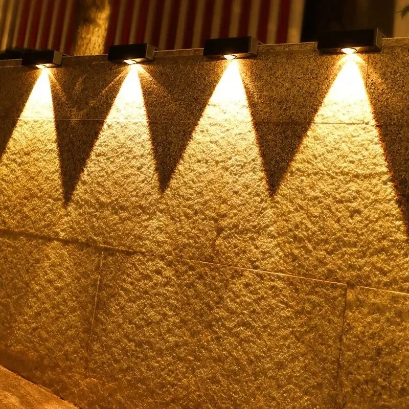 Lampade da parete solari IP65 Luci da parete wireless solari quadrate per esterni Lampade da parete per esterni impermeabili decorative per giardino