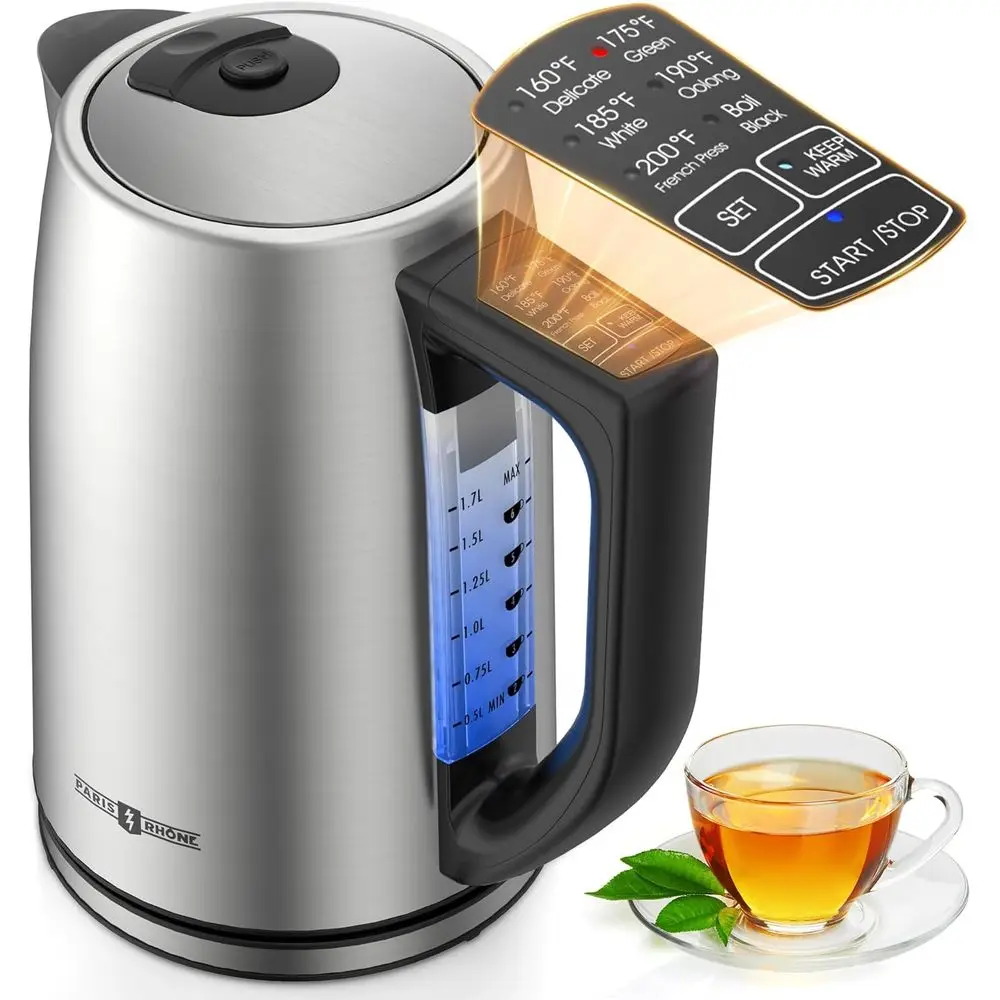 

Электрический чайник с контролем температуры, 1,7 л, 6 температурных режимов, 1500 Вт, беспроводной, Strix