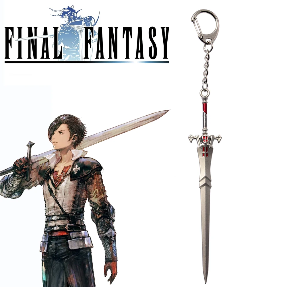 Invictus Sword Final Fantasy XVI Clive Rosfield Sword Keychain Peripheral Full Metal Weapon Model Replica Ornament Crafts Doll