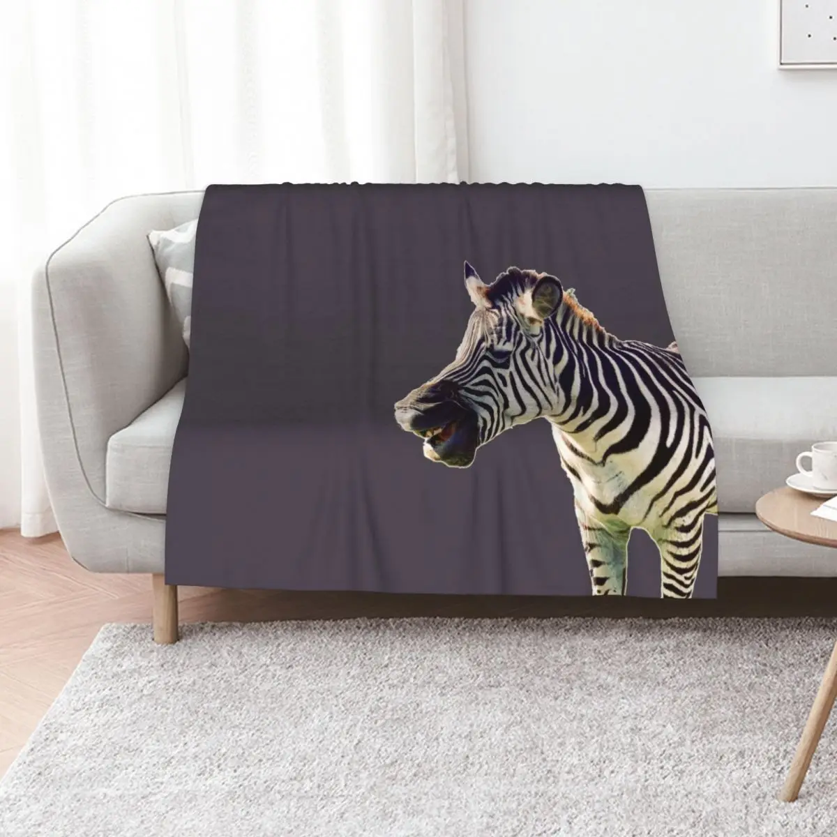 This zebra is having a real laugh Throw Blanket Flannel Fabric Decoratives manga Camping Retros Thin Blankets