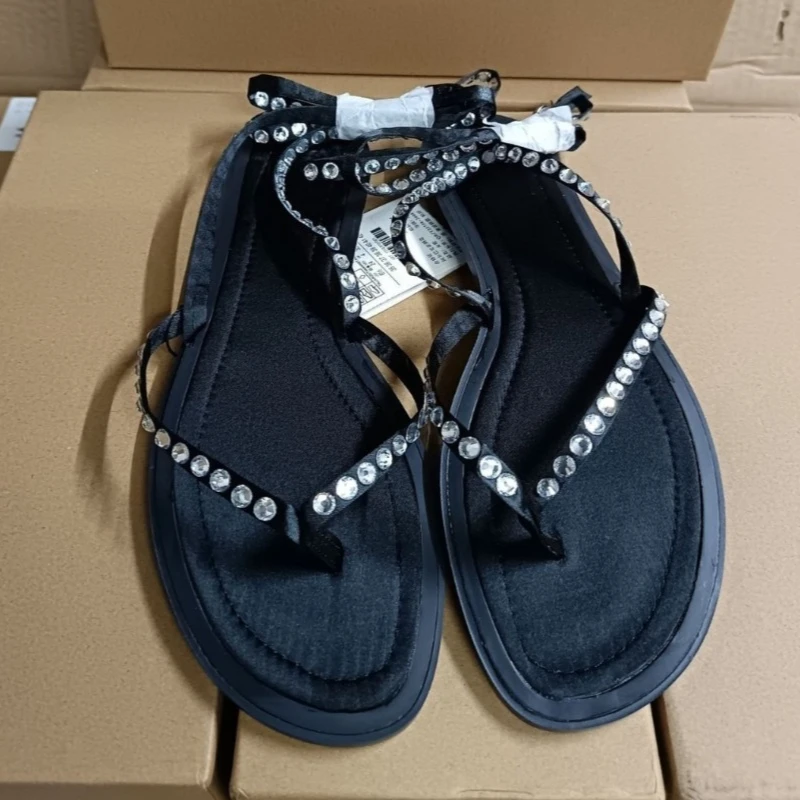 

Брендовые женские сандалии на плоской подошве, удобные летние удобные летние пляжные туфли с застежкой на носок Tavel, женская повседневная обувь с ремешком на щиколотке