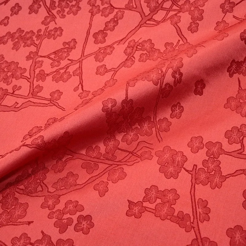 

New Chinese-style national trend heavyweight silk blended jacquard satin fabric niche design clothing
