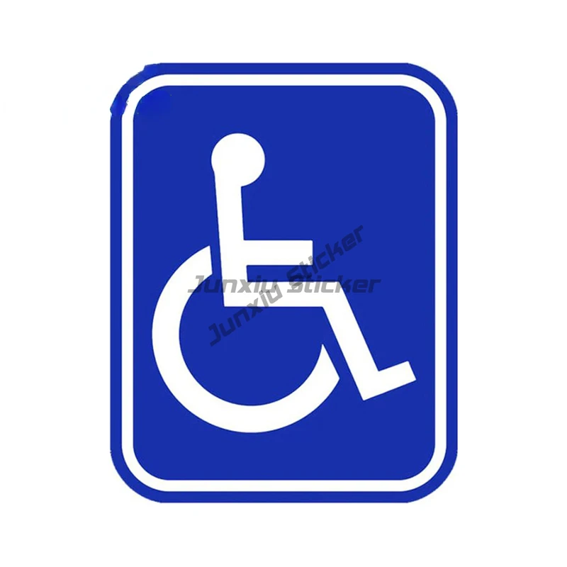 ملصقات لافتات للمعاقين ، ملصقات وشارات سيارات ، واقي باب كرسي متحرك ، نافذة جانبية ، مكان عام ، أزرق #2
