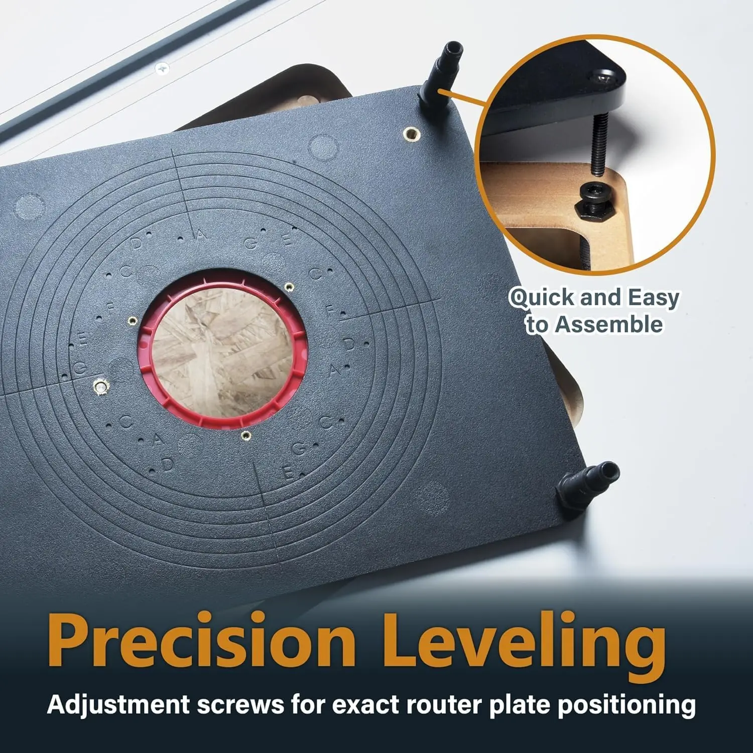 POWERTEC UT1006C Router Table for Woodworking | 24"x32" Table Top with Insert Plate & Rings
