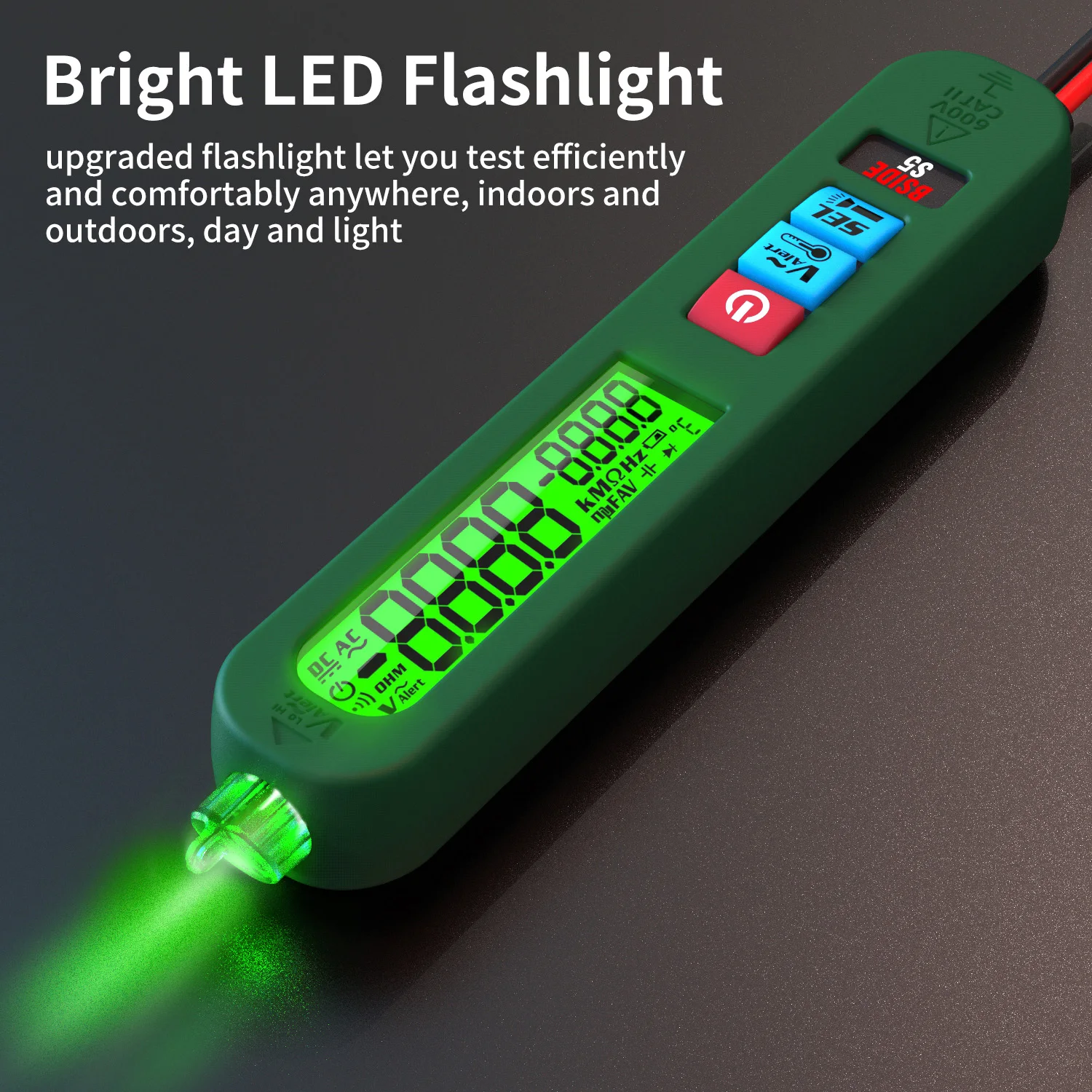 BSIDE USB Charge AC DC Smart Voltage Tester Auto Range Multimeter Digital T-RMS Resistance Diode Hz NCV Live Continuity Meter S5
