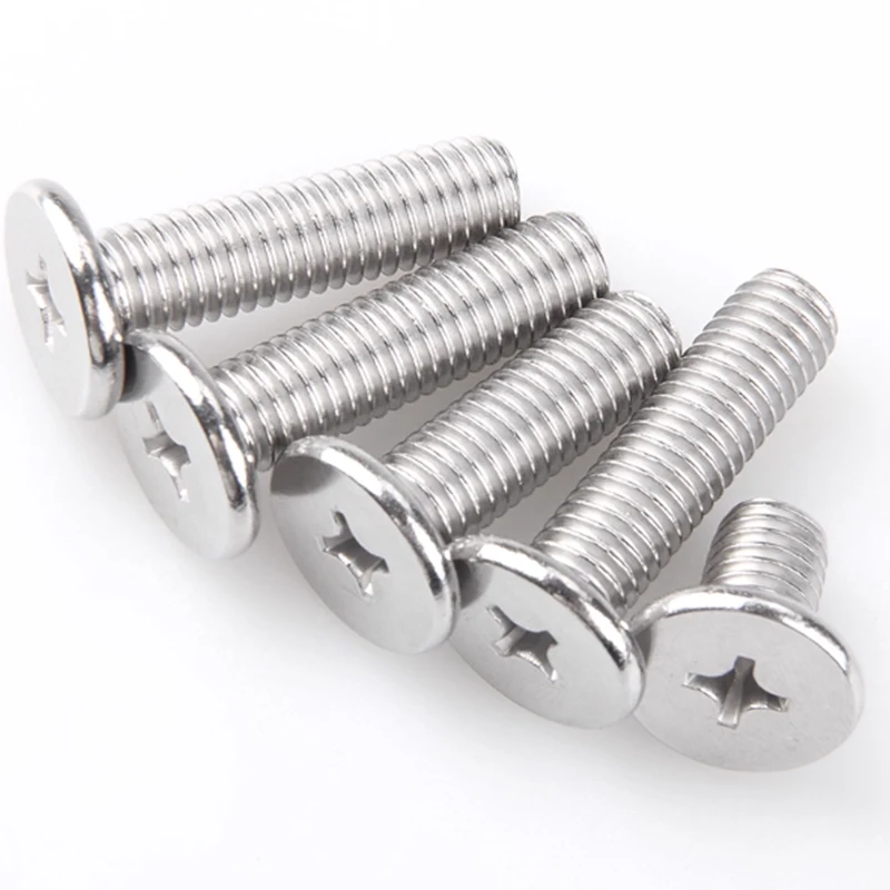 M4 M5 M6 M8 Phillips Ultra Thin Flat Wafer Head Screw 304 Stainless Steel CM Laptop Cross Bolt Length 4-50mm Head Width 7-16mm