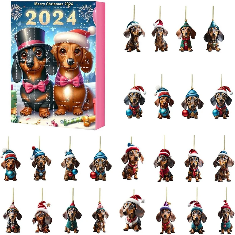 Dachshund Advent Calendar 2024 Cute Dachshund Toy Christmas Countdown Calendar 24 Days Xmas Countdown Calendar Christmas Gifts