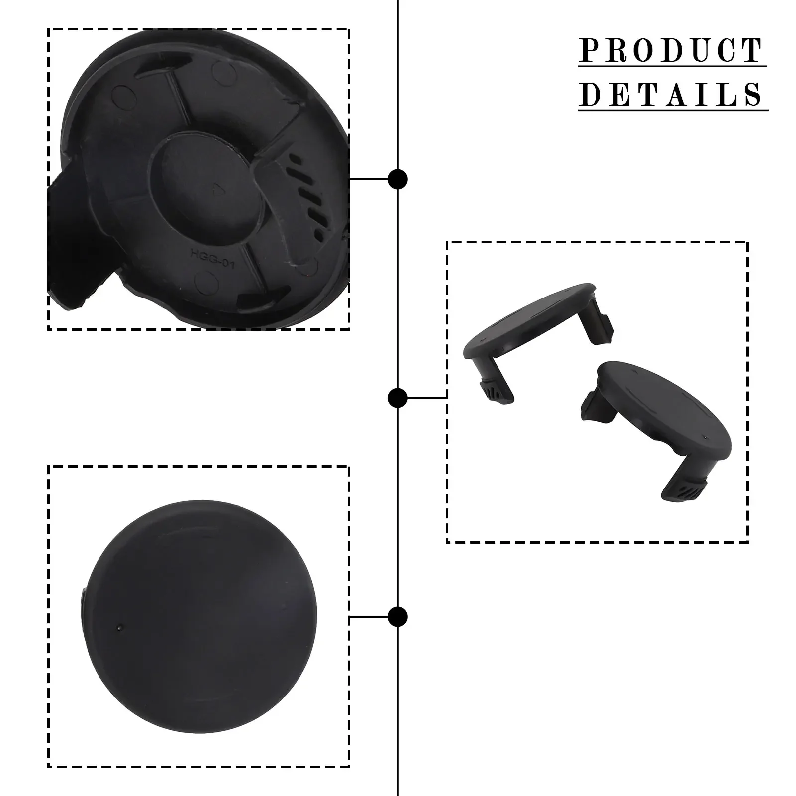 

Grass Eater Tool Spool Cap Cover HT19-401-003-07 2pcs ABS Compatible Models HT19-401-003-06 Spool Cover Sturdy Material