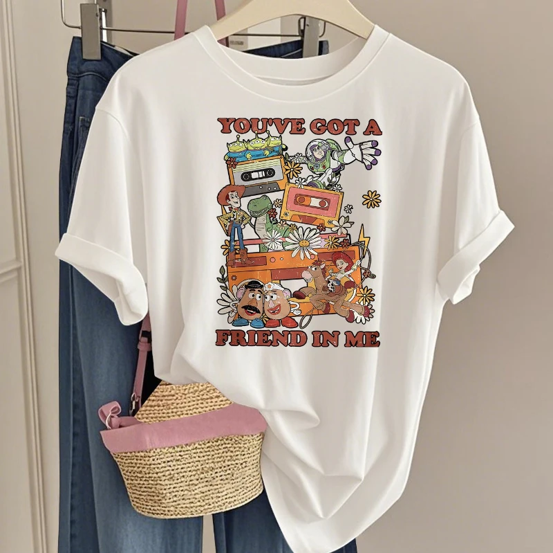 Disney Toy Story Women's Pattern T-shirt Buzz Lightyear and Woody 