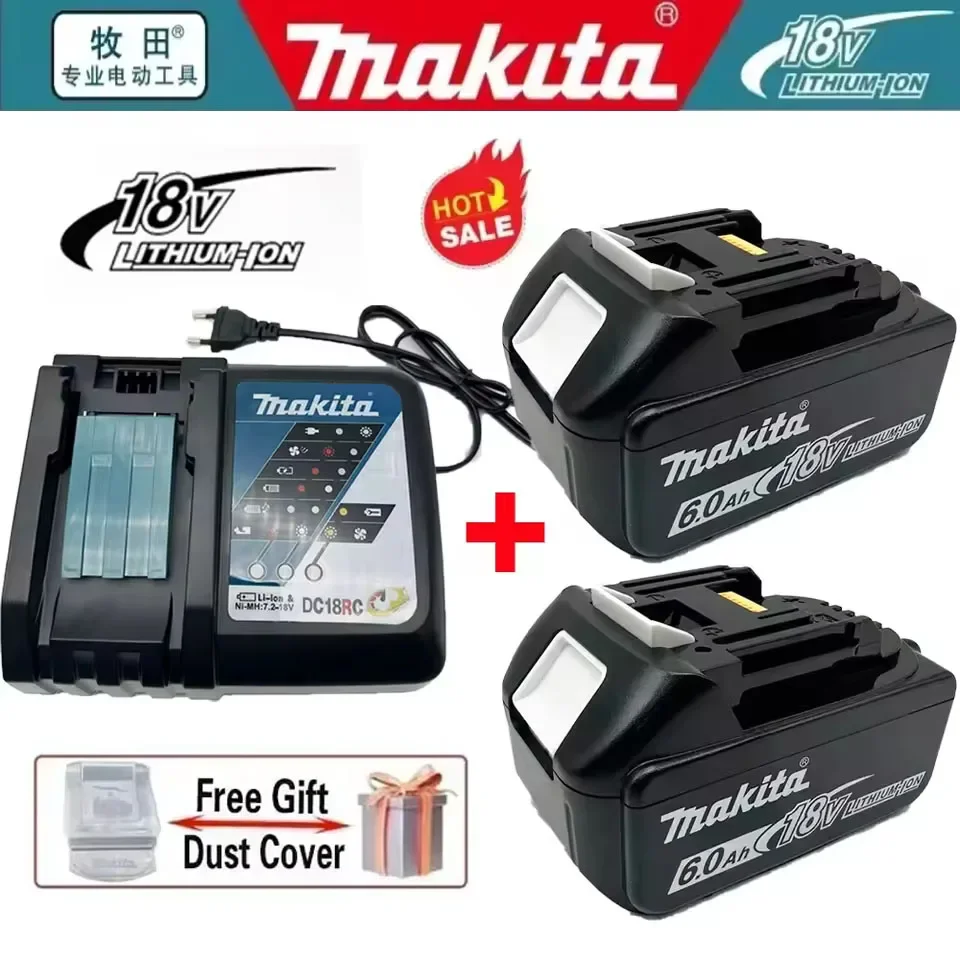 

Makita 18v Battery With Charger Rechargeable Lithium Ion for DDF487 BL1880 BL1860B LXT400 Power Tool Makita 18 v Battery✅