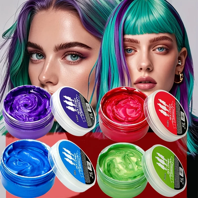 طين صبغ لون الشعر المؤقت ، شمع طين الشعر الملون 9 ألوان شمع لون الشعر للحفلات التنكرية اليومية ، كريم ألوان الشعر DIY للرجال والنساء #6