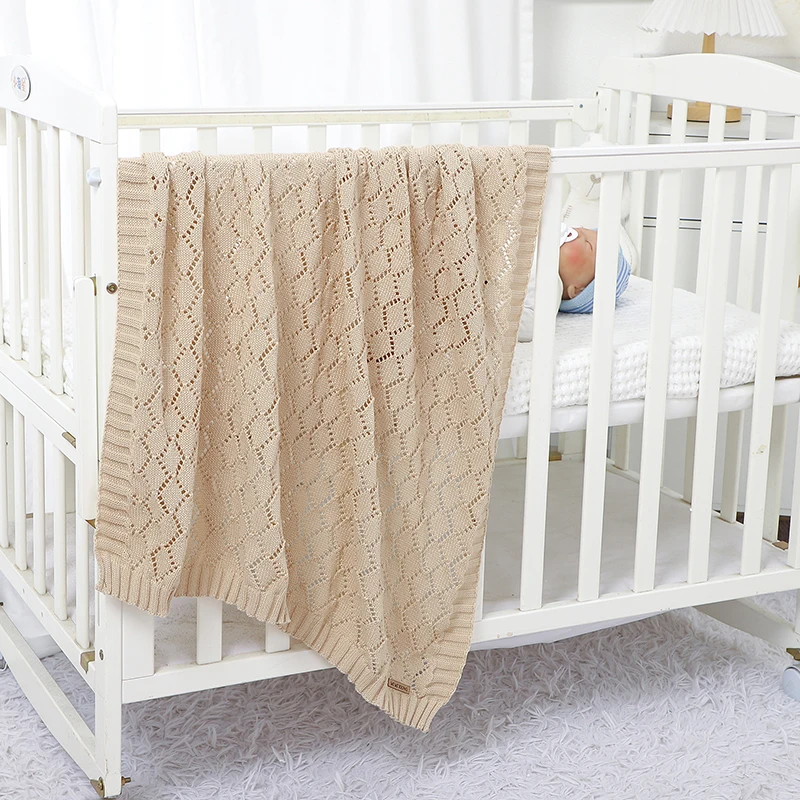 Baby Blankets Knit 100*80cm Breathable Newborn Infant Boys Girls Dual-Use Crib Nap Bed Swaddle Wrap Quilts Stroller Accessories