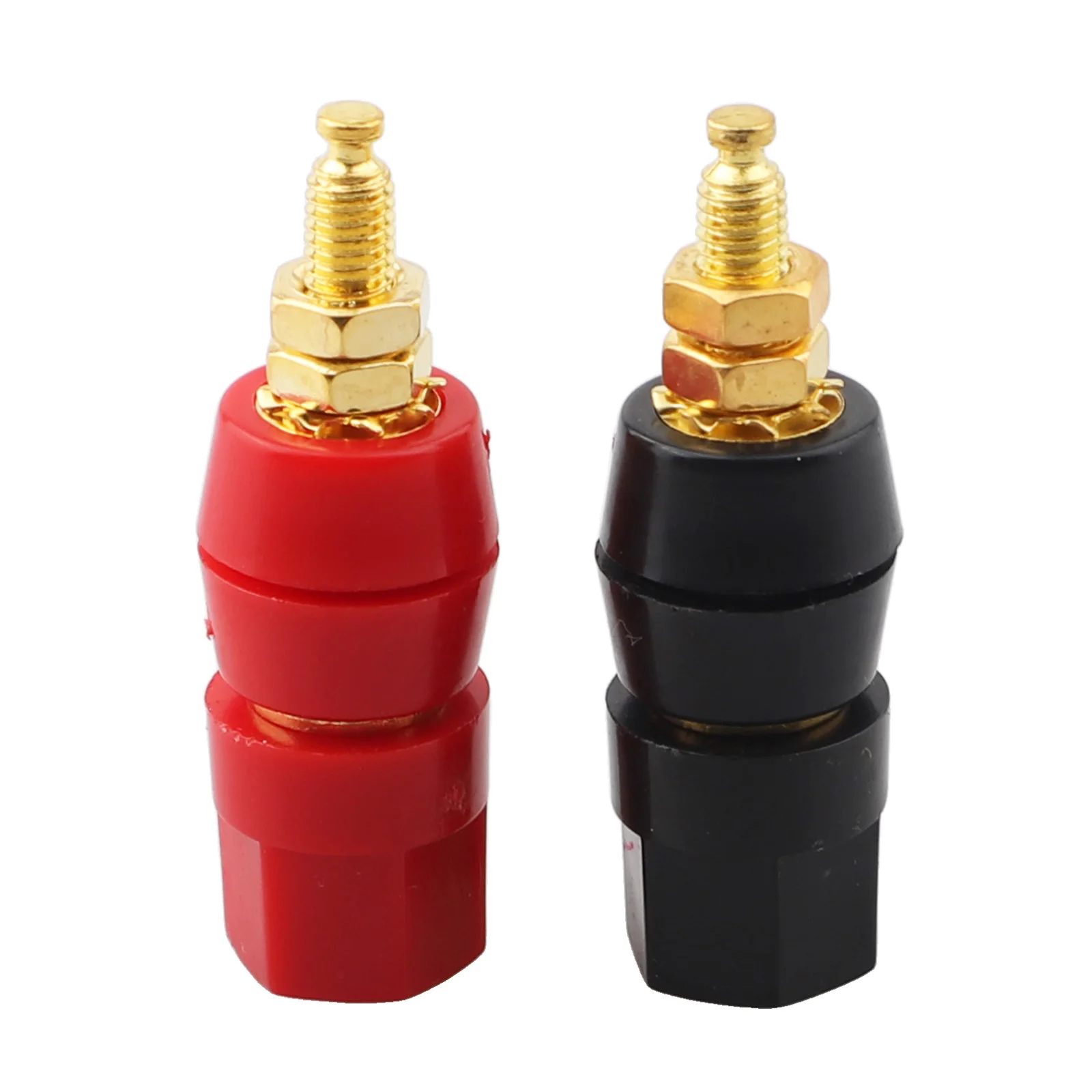 1Pair 4mm Audio Speaker Binding PostTerminal Black Red For Banana Socket Adapter Hexagonal Single Connection Terminal    New