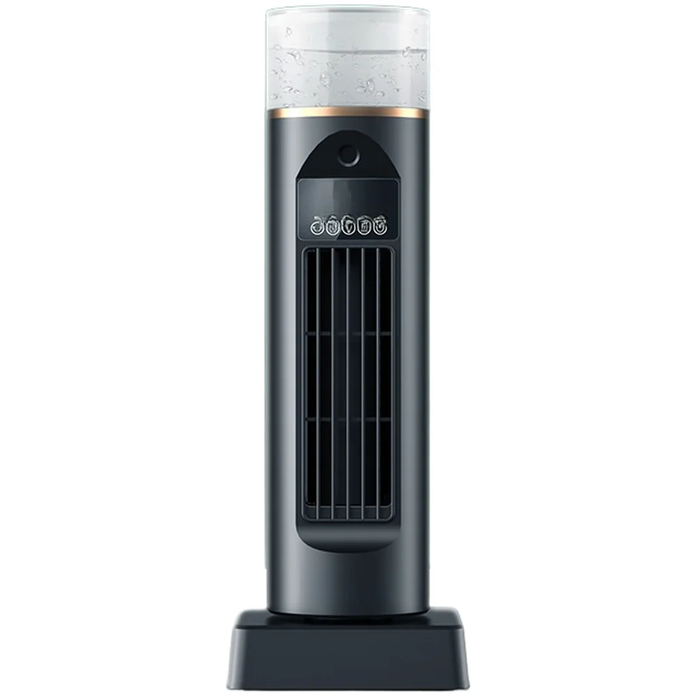 Desktop Bladeless Tower Fan USB Powered Air Cooler with Mist Humidification 6 Adjustable Wind Levels 37x13x13cm