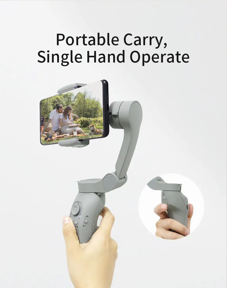 360 Tripod Selfie Stick 3-axis Gimbal Stabilizer AI Tracking Built-in Extension Rod 2500mAh Battery Phone Holder for IOS/Android