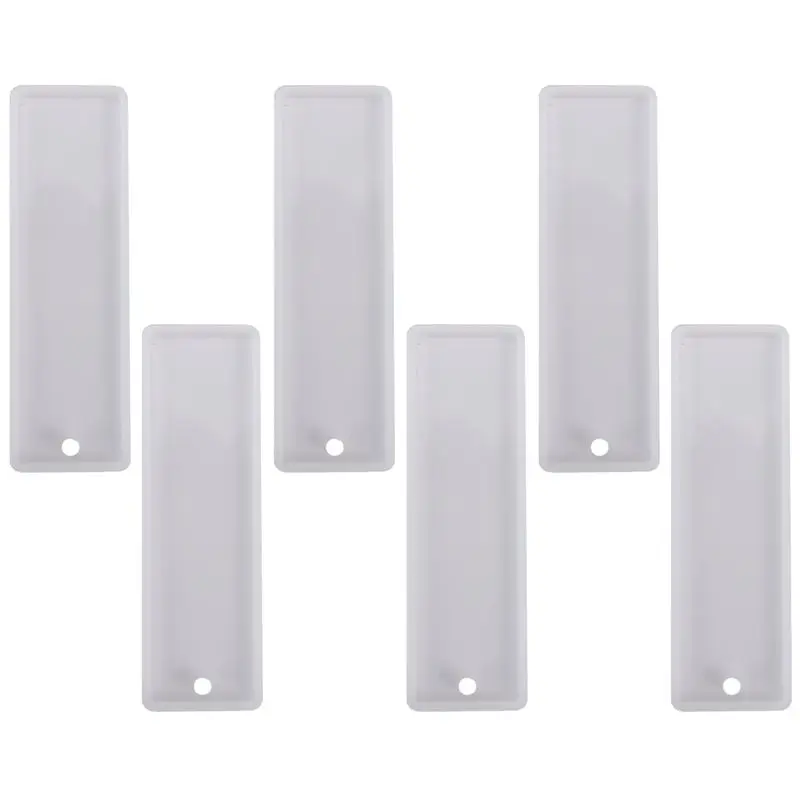 ABJN-6 Pcs/Set Rectangle Silicone Bookmark Mold DIY Bookmark Mould Making Epoxy Resin Jewelry Craft Transparent Mold