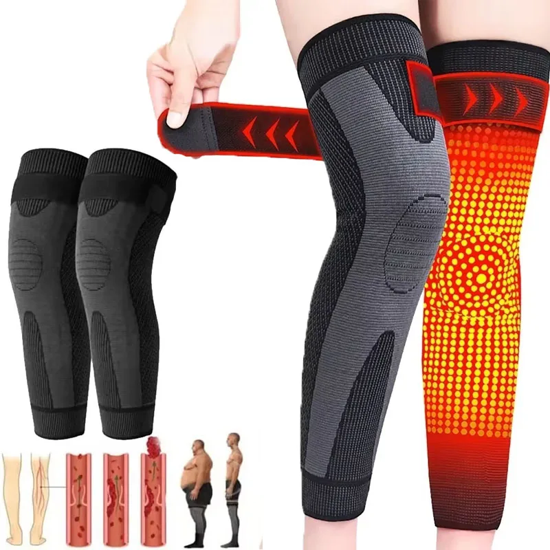 1 Paar lange Stütz-Knieschoner-Kniebandage, warm für Arthritis, Gelenkpflege, Verletzungen, Erholungsgürtel, Knie- und Beinwärmer